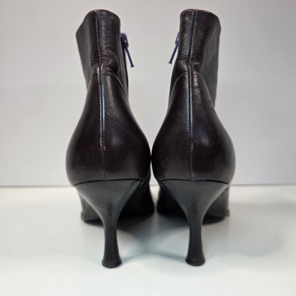 Jil Sander Burgundy Leather Ankle Boots size 41 US-9.5 - Picture 6 of 12